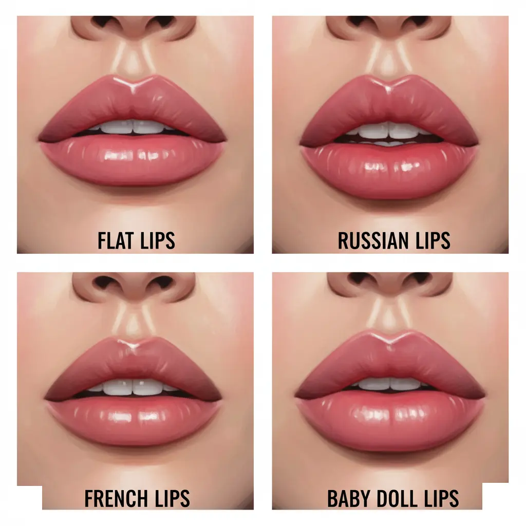 Powiększanie Ust Warszawa 2 Usta powiększone kwasem hialuronowym Flat Lips, Russian Lips, French Lips, Baby Doll Lips